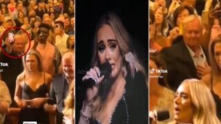 Adele rompe en llanto con hombre que llevó foto de su esposa fallecida a su concierto