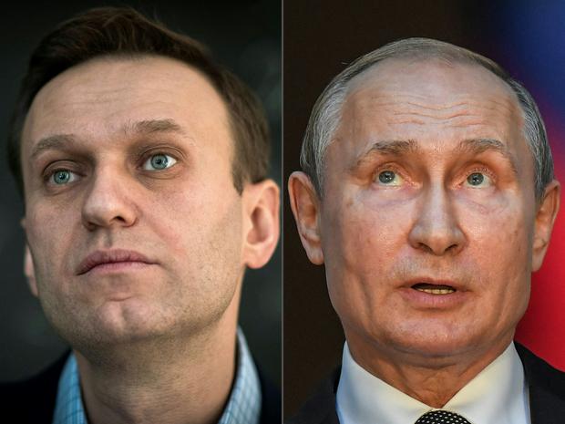 Alexei Navalny y Vladimir Putin. (Foto de Mladen ANTONOV y Tiziana FABI / AFP).