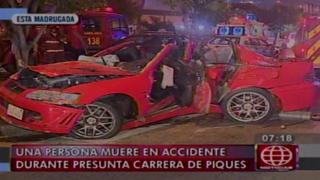 Un muerto en choque causado por presunta carrera de piques