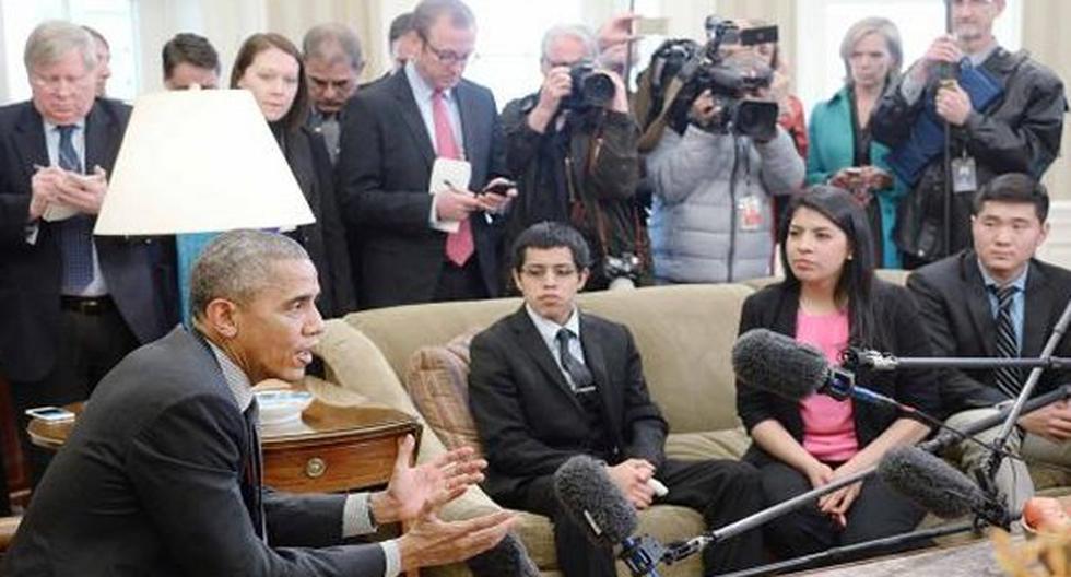 La peruana María Praeli fue una de los seis \"dreamers\" que se reunieron con Barack Obama. (Foto: upi.com)