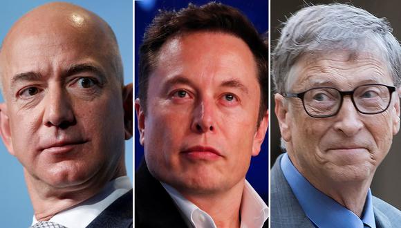 Jeff Bezos, Elon Musk y Bill Gates han reducido sus fortunas en algunos millones de dólares. (Composición: Reuters)