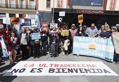 Argentinos se manifiestan en Madrid contra Milei y el “cónclave fascista” del domingo