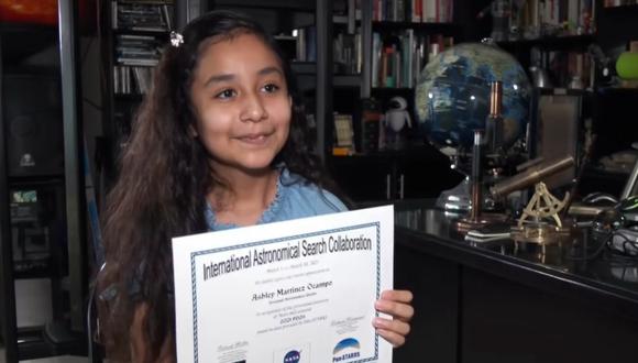Ashley Martínez, la niña mexicana que con 11 años descubrió un asteroide. (Foto: N+).