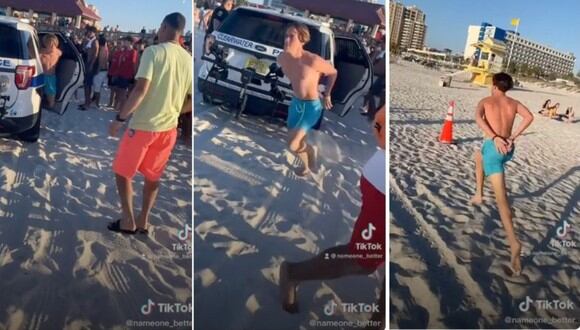 Spring breaker escapó de policías y causó estampida de bañistas en Florida. (Foto: TikTok | nameone_better)