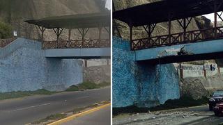 Puente que une Barranco con la Costa Verde luce resquebrajado