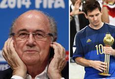 Blatter dijo que quedó "sorprendido" por Balón de Oro de Messi