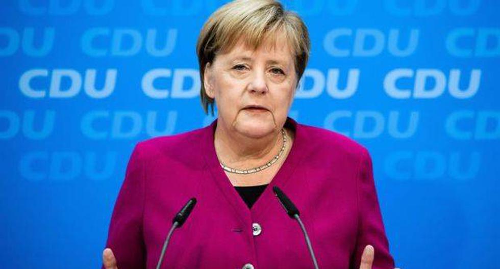 La canciller alemana, Angela Merkel, ofrece una rueda de prensa antes de una reunión del presidium de la Unión Cristianodemócrata (CDU) en Berlín. (Foto: EFE)