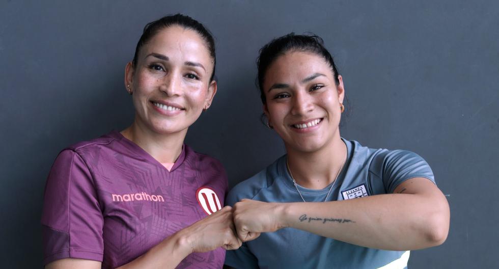 Esmeralda Sánchez (Alianza Lima) y Heidi Gronerth (Universitario), dos amigas que se enfrentan en el campo como capitanas. (Foto: Alessandro Curraino / GEC)