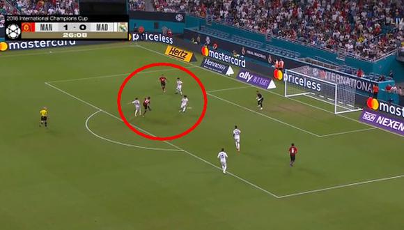 Real Madrid vs. Manchester United: el golazo de Herrera para el 2-0 tras pase de Alexis Sánchez. (Foto: captura de video)