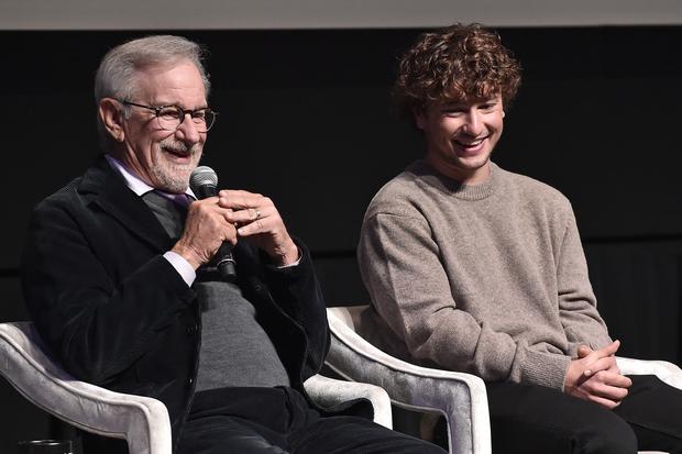 Steven Spielberg and actor Gabriel LaBelle attend the press conference for "The Fabelmans" during the Toronto International Film Festival. 