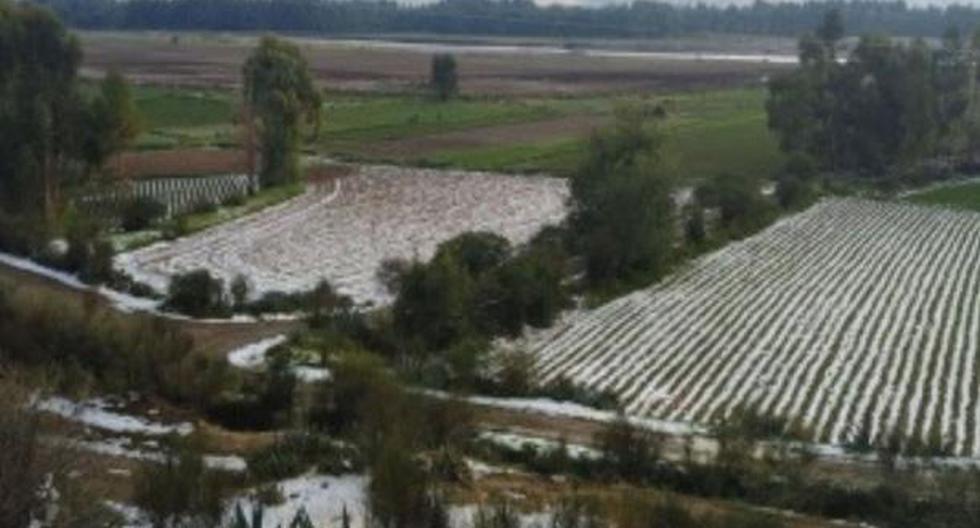 Granizadas y lluvias soportó esta mañana el distrito de Sincos, en Junín.
 (Andina)