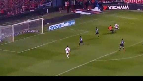 Lucas Pratto marcó el segundo gol en la victoria parcial de River Plate sobre Central Norte. Ambas escuadras se miden por la Copa Argentina (Foto: captura de pantalla)