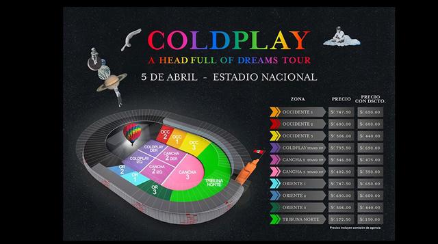 Coldplay: este es el mapa oficial del concierto en Lima - 2