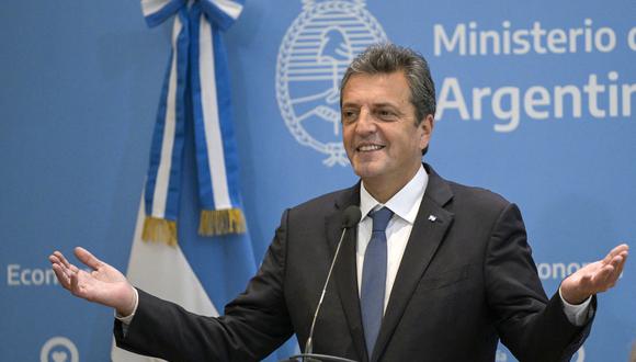 El ministro de Economía argentino y candidato presidencial por el partido Unión por la Patria, Sergio Massa. (Foto de JUAN MABROMATA/AFP)