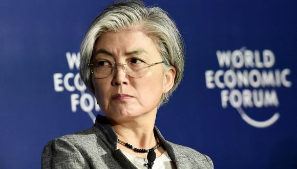 El ministro de Relaciones Exteriores de Corea del Sur, Kang Kyung-wha, durante una reunión del Foro Económico Mundial. (Foto: AFP)