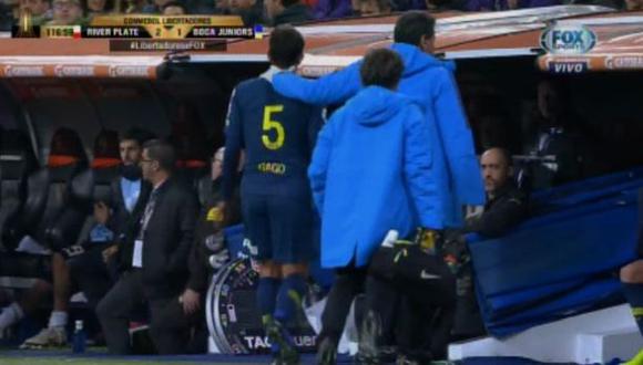 Fernando Gagó se lesionó, se molestó y dejó a Boca Juniors con 9 jugadores | Foto: captura