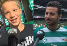 Claudio Pizarro y la grata sorpresa de estos niños hinchas del Werder Bremen