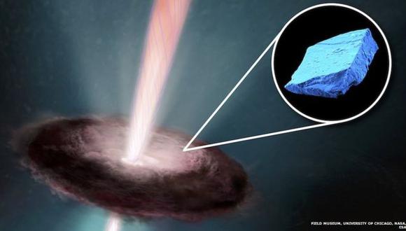 Los cristales azules de hibonita datan de una época en la que el Sol estaba rodeado por un disco de gas y polvo, antes de la formación de los planetas. (Foto: FIELD MUSEUM, UNIVERSITY OF CHICAGO, NASA, ESA)