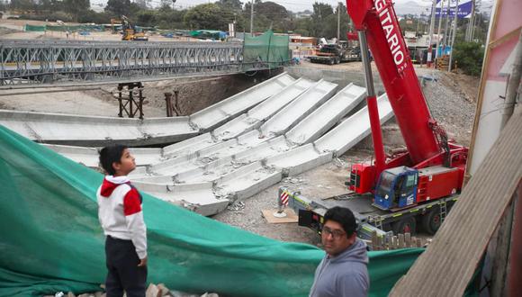 Detalló que el desplome del puente Lurín ocurrió durante la colocación de la última viga. (Foto: Jorge Cerdan/@photo.gec)