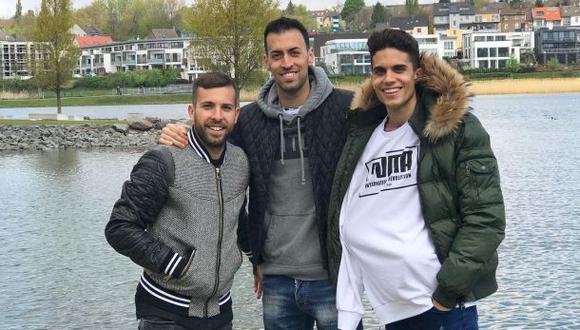 Instagram: Jordi Alba y Sergio Busquets visitaron a Marc Bartra