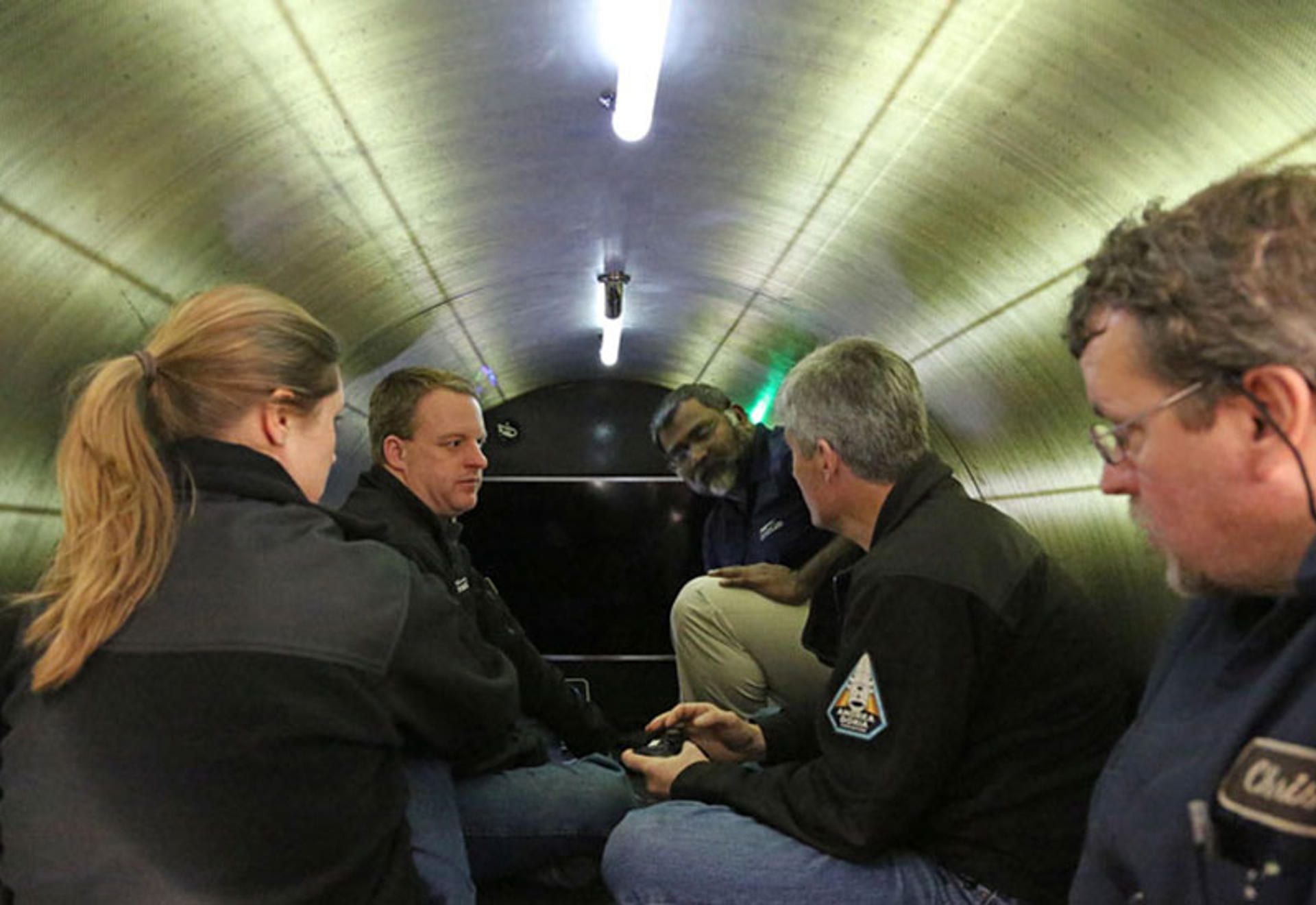 Photo provided by OceanGate showing the interior of the Titan submarine.  (EFE/OceanGate).