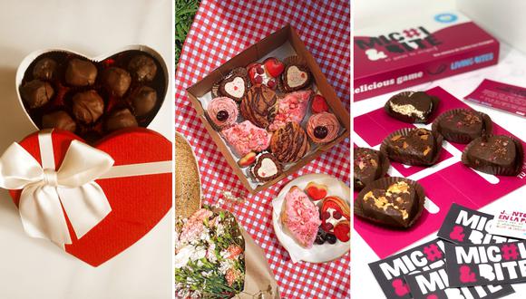Postres veganos para regalar por San Valentín. Bombones de Em. Vegan Sweets, Box de La Kiuna de Blú y Michi & Bites de Living Bites.
