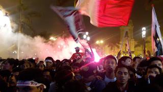 Festejos en calles de Lima tras victoria de Perú sobre Escocia