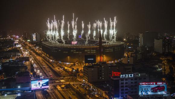 La impresionante imagen del Estadio Nacional durante la inauguración de los Panamericanos 2019. (Foto: AFP)