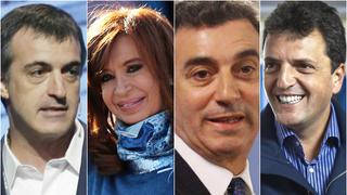 Cristina Fernández y los tres candidatos a los que se enfrenta en Buenos Aires