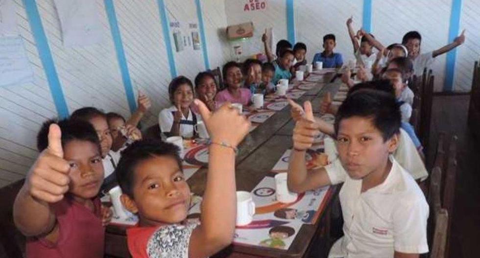 El Ejecutivo destinó 27 millones de soles para la atención de los escolares de jornada escolar completa en la *Amazonía*. (Foto: Andina)