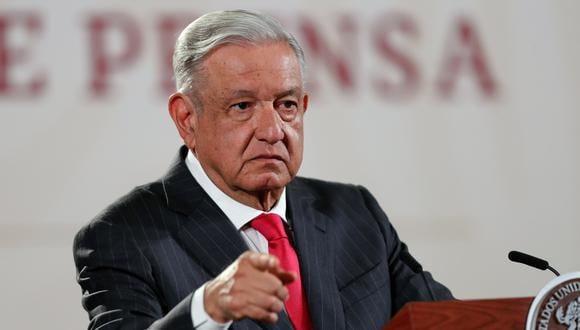 El presidente de México, Andrés Manuel López Obrador, habla durante una rueda de prensa, en el Palacio Nacional de Ciudad de México, México, el 31 de julio de 2023. (Foto de Isaac Esquivel / EFE)