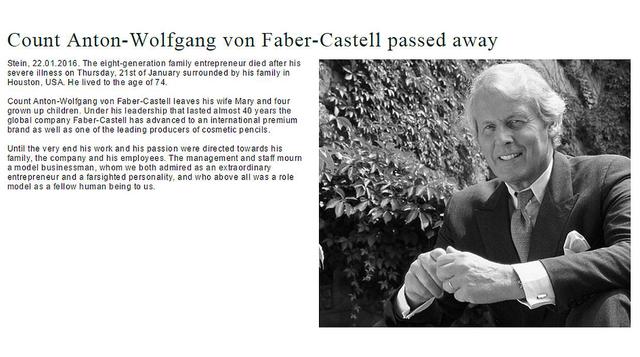 Falleció el dueño del emporio de lápices Faber-Castell - 2