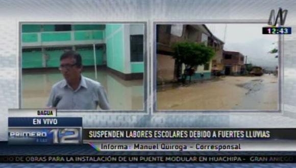 Colegio se inunda por intensas lluvias en Bagua Grande [VIDEO]