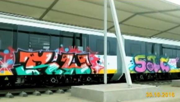 Metro de Lima: vándalos pintan nuevos trenes de Línea 2