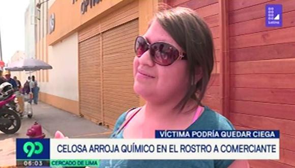 Mujer arroja ácido en los ojos a su presunta rival de amores. (Foto: Captura de video / 90 Matinal)&nbsp;