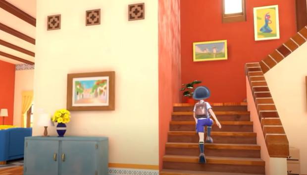 Here you can see the paintings alluding to the Spanish culture on the staircase wall.  (Photo: The Pokémon Company)