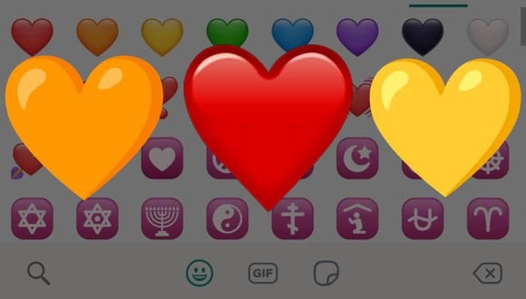 Son en total 9 corazones de diferentes colores que se encuentran en la sección de símbolos de WhatsApp (Foto: Composición Mag)