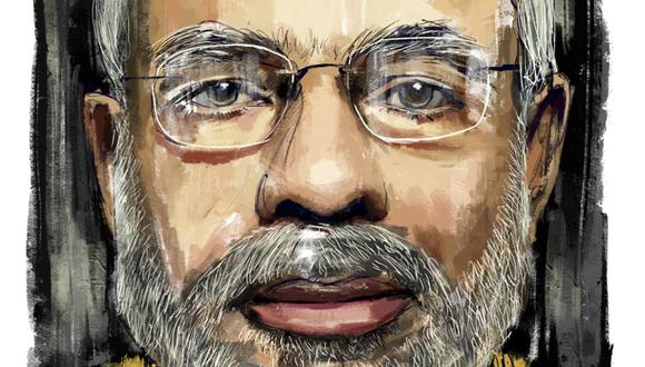 "En su reciente campaña, Modi no pudo jactarse de sus logros: ha logrado poco de lo que había prometido". (Ilustración: Giovanni Tazza)