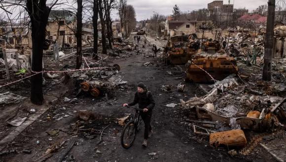 El Kremlin asegura que las imágenes de Bucha son una "puesta en escena" de Ucrania, ayudada por Occidente. (Getty Images).