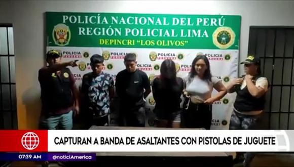 Capturan a banda de asaltantes con pistolas de juguete en Los Olivos. (Foto: América Noticias)