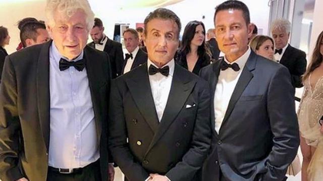 Fernando Colunga junto a Sylvester Stallone en el Festival de Cannes 2019.