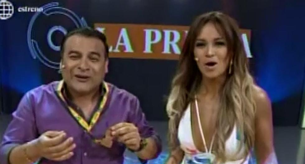 Angie Arizaga hizo su debut como conductora del programa \'La Previa\'. (Foto: Captura América TV)