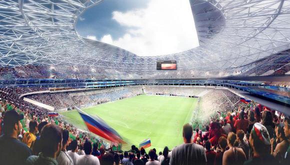 Kosmos Arena. Está ubicado en la ciudad de Samara. Fue remodelado para el Mundial. Tendrá partidos de la primera fase, octavos y cuartos de final. (Foto: Google Maps.)