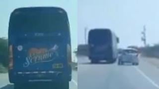 Lambayeque: bus de ‘Corazón Serrano’ protagoniza accidente tras intentar adelantar en velocidad a auto | VIDEO