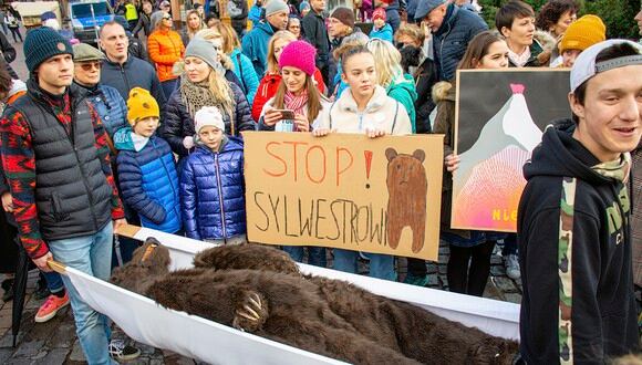 Una fiesta de Año Nuevo cambia de lugar para no perturbar hibernación de osos. (AFP)