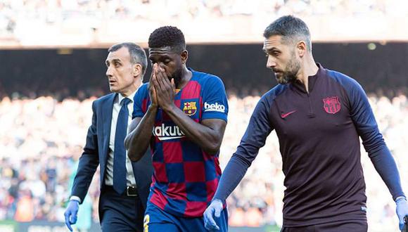 Samuel Umtiti se lesionó y podría perderse la última recta de LaLiga con Barcelona. (Foto: AFP)