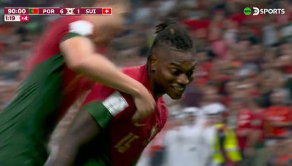 Gol de Rafael Leao para el 6-1 de Portugal vs. Suiza. (Captura: DirecTV Sports)