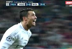 Cristiano Ronaldo marca tres goles en el Real Madrid vs Wolfsburgo