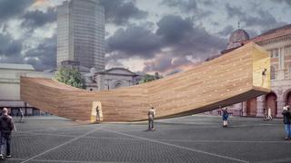 Planean instalar esta gran ‘sonrisa’ de madera en Londres