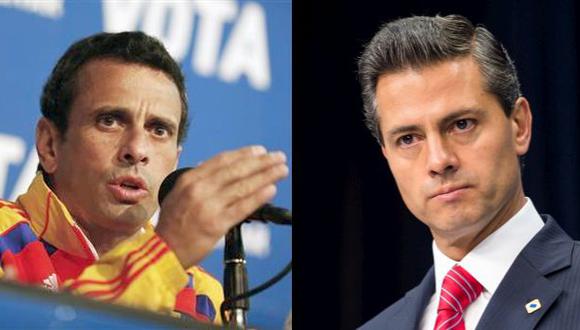 Capriles critica posición de Peña Nieto ante Venezuela